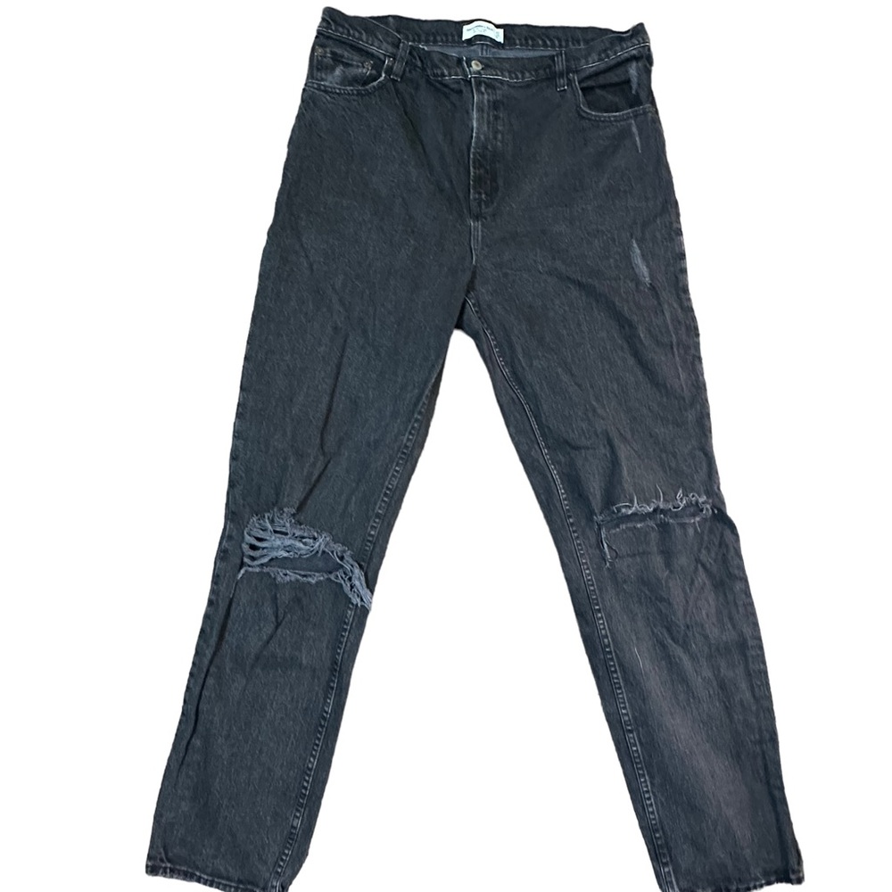 Abercrombie & Fitch Womens 90s Straight Ultra High Rise Black Jeans Size 16 33L